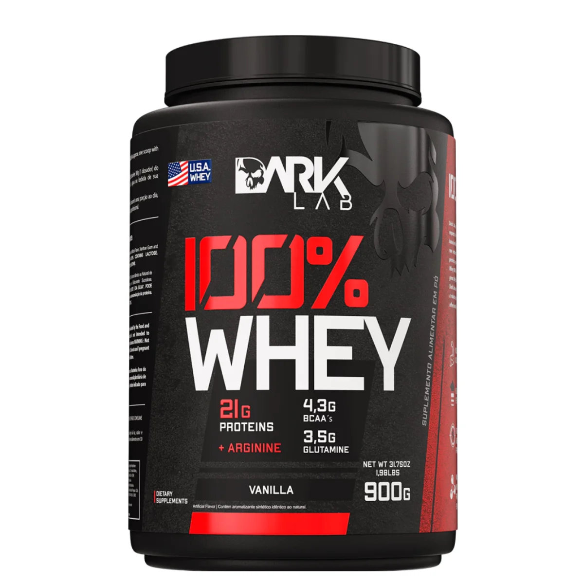 kf-A6bc7b989b24d420b85c4b69edcf51619J Whey Protein Concentrado Pote 900g - Proteina 100% Concentrada, BCAA, Glutamina - Imagem 1