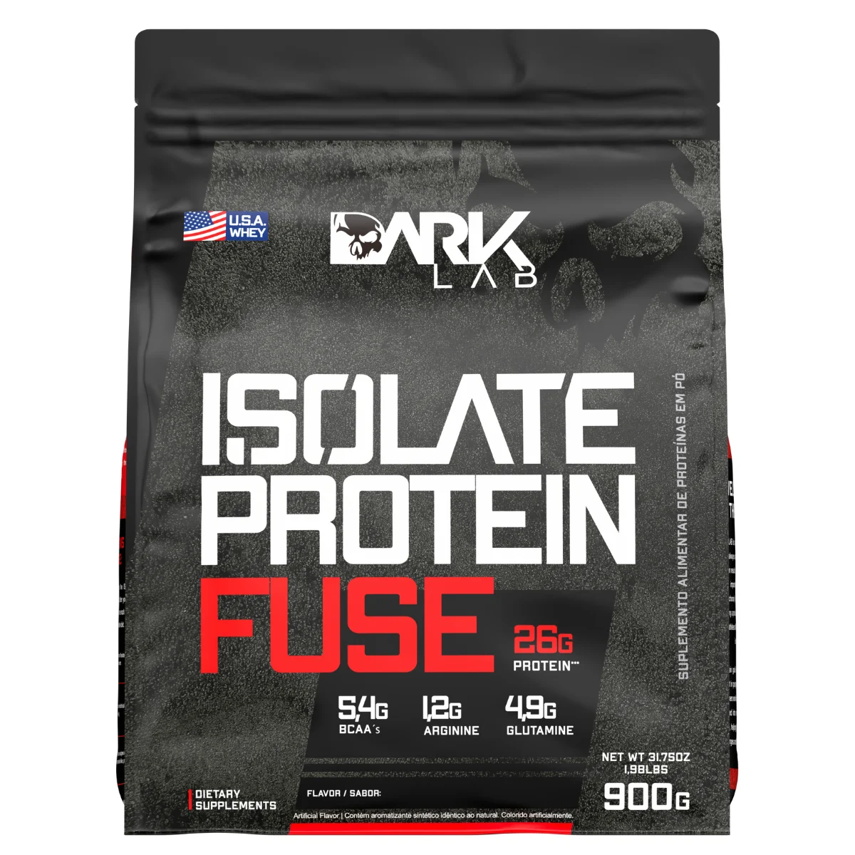 kf-Af2e96e50d7d74af38c98781938f486a4G Whey Protein Fuse 900g Isolate Dark Lab - Imagem 1