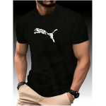 New Summer Luxury Men's Fashion Fox Leopard Print T-shirt Crewneck Casual Trend Y2K High-end High Quality Fitness Sports T-shirt - Imagem 5
