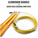 High Fast Speed Rope Wire Rope Jump Skipping Black Rope Aluminum Handle Adjustable Steel For Fitness with Durable Opp Bag - Imagem 6