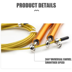 High Fast Speed Rope Wire Rope Jump Skipping Black Rope Aluminum Handle Adjustable Steel For Fitness with Durable Opp Bag - Imagem 3