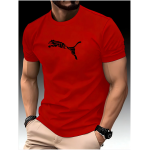 New Summer Luxury Men's Fashion Fox Leopard Print T-shirt Crewneck Casual Trend Y2K High-end High Quality Fitness Sports T-shirt - Imagem 3